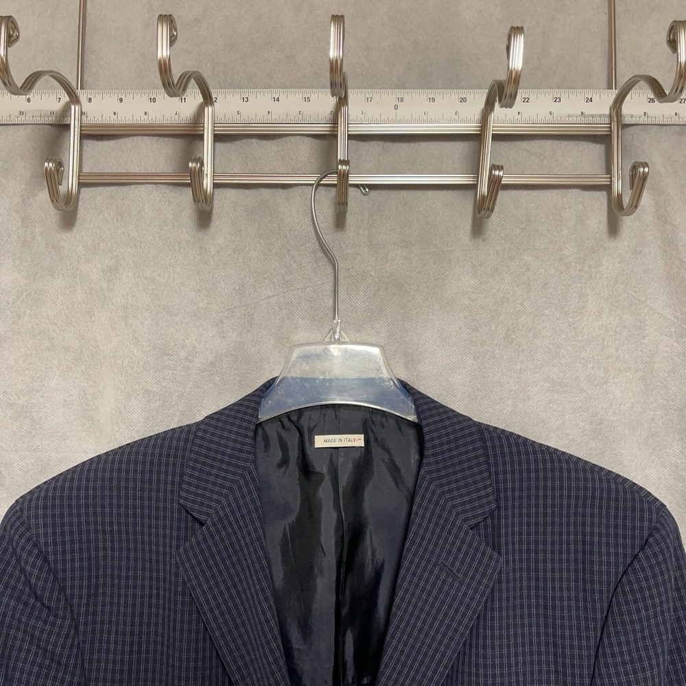 Vestimenta Blazer Men‎ 42R Blue Check Italy Neiman Marcus Unstructured Wool Luxe